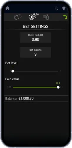 Ajustes de apuesta en la slot Dead or Alive 2